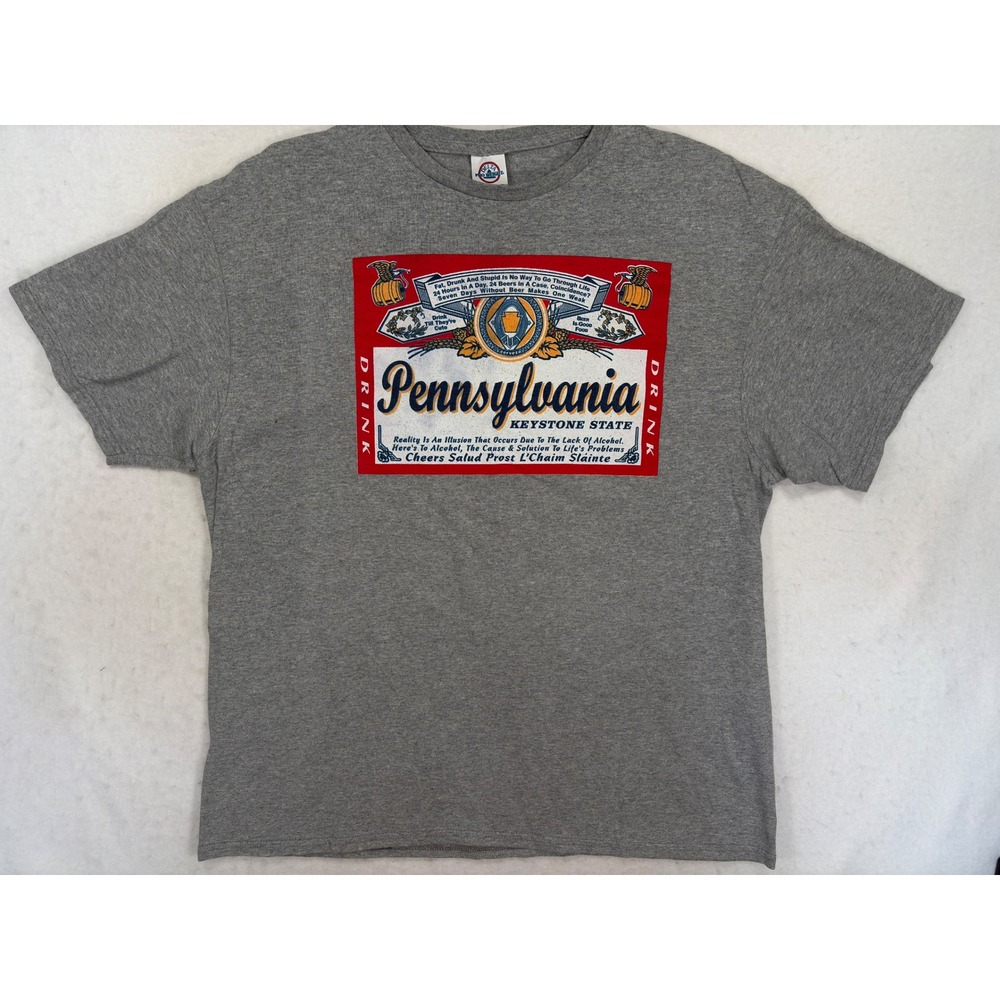 Delta Pro Weight Pennsylvania Keystone State Beer Graphic Tee Gray XL